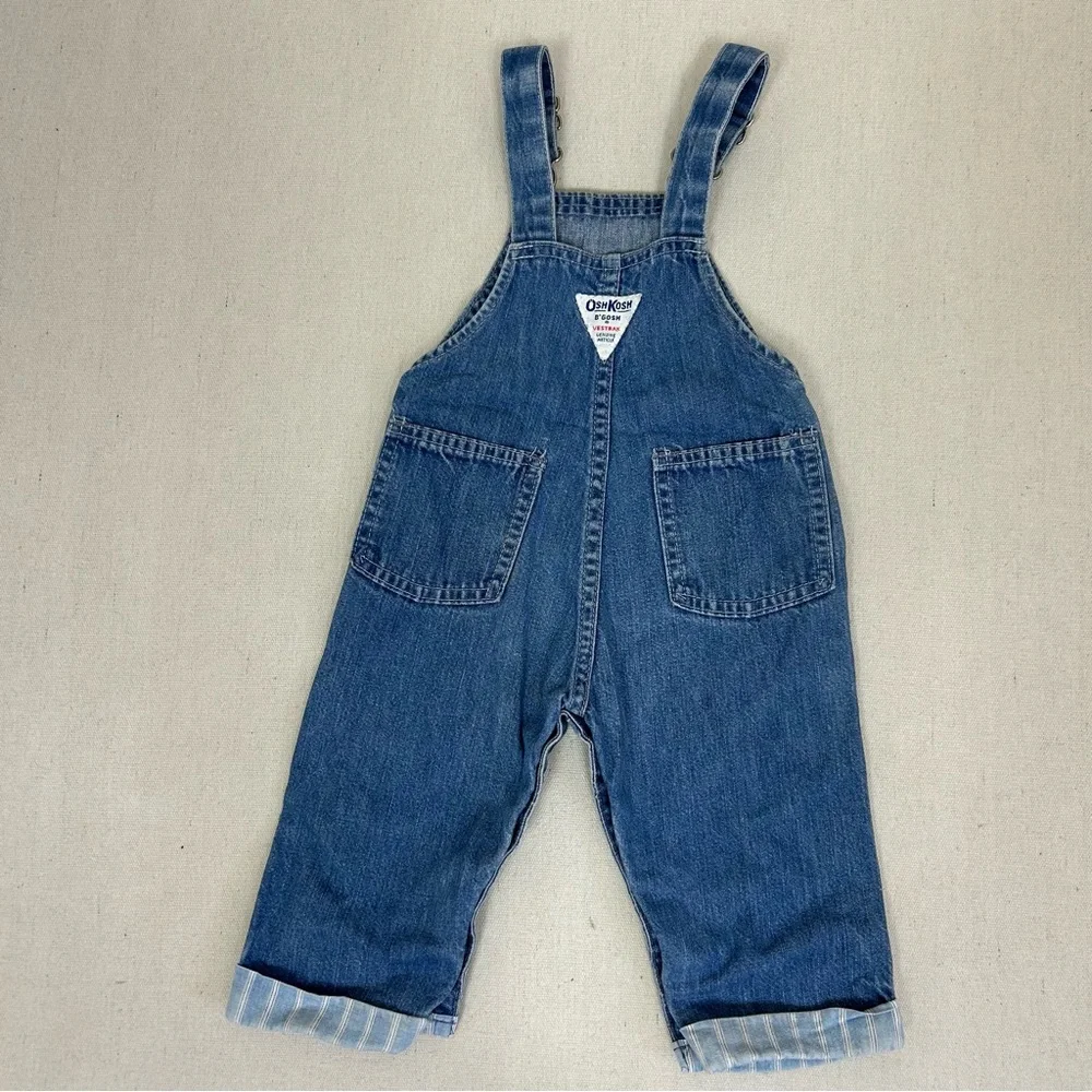 OshKosh B'gosh Vintage 80’s Baby Blue Classic Denim Overalls Sz 12 M
